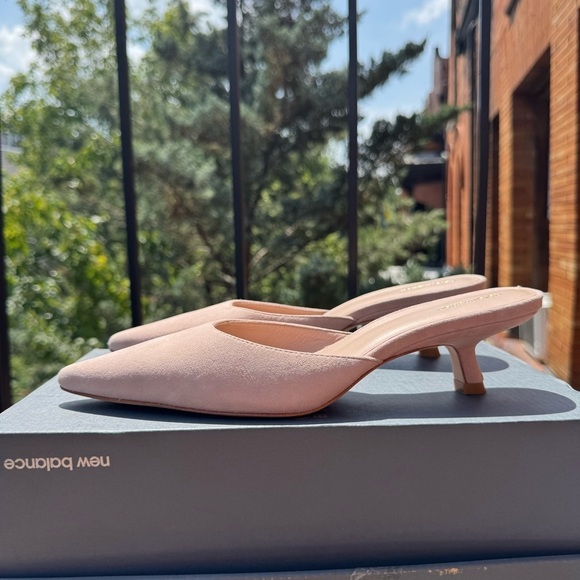 New Reformation Wilda Kitten Mule Pink Suede Kitten Heels 8 - Picture 6 of 12